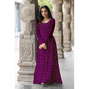 TRAVAIL DE SÉQUENCE DE GEORGETTE PRÊT À PORTER ROBE VIN - Product Image 1