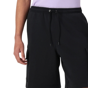 Shorts de survêtement noirs personnalisés pour hommes, taille élastique, cordon de serrage, poches latérales, coupe décontractée au-dessus du genou, marque privée, vente en gros - Product Image 4
