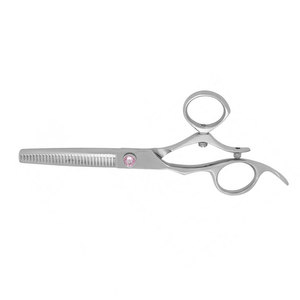 Ciseaux de coiffure professionnels ergonomiques pivotants pour gauchers, couleur argent, qualité supérieure, pour la coupe et l'éclaircissement des cheveux - Product Image 5