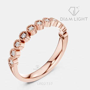 Bague de fiançailles en diamant de laboratoire certifié IGI 0,121 carat, or blanc 14 carats, taille ronde, F+ VS+, pavé, bijoux pour femmes - Product Image 4