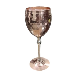 Vintage Hammered Copper <b>Wine</b> Glass <b>Goblet</b> With Brass Stem Vintage Metal Barware Drinkware For Home Bar Parties In Good Price - Product Image 1