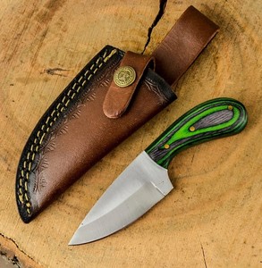 Cuchillo de Bushcraft de Hoja Fija EDC de Acero 12c27 Personalizado, Mango de Madera Pakka, Funda de Cuero, OEM, Hoja Entera, Cuchillo de Caza y Camping - Product Image 1