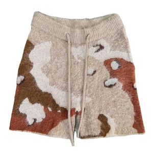 Knitted Camouflage Men's Shorts Mid Waist Drawstring Casual Short Length <b>100</b>% Acrylic Woolen Fabric Breathable Style - Product Image 2