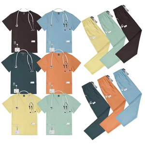 Factory Popular Modern <b>Scrub</b> Suit Hospital Medical Uniforms Unisex Knitted Fabric Eco-Friendly Custom Logo Doctor <b>Nurse</b> <b>Scrubs</b> - Product Image 3