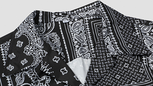 เสื้อยืดคอกลมแขนสั้นสีดำทรงโอเวอร์ไซส์สำหรับผู้ชาย ผ้าถักนิตติ้ง 100% ผ้าฝ้าย พิมพ์ลาย - Product Image 3