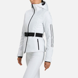 Chaqueta de Esquí para Mujer, Ropa Exterior para Snowboard, Blanca, con Capucha, Transpirable, Impermeable, Cortavientos, con Botones, Ligera, Abrigo Térmico de Invierno - Product Image 1