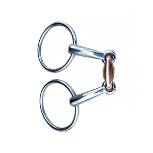 Bocado de caballo de acero inoxidable con anillo suelto y rodillo de cobre de 12.5CM - Product Image 3