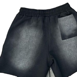 Shorts pour hommes de haute qualité, style streetwear, couleur unie, effet délavé, 100% polyester, respirant, personnalisable, design délavé à l'acide, numérique - Product Image 4