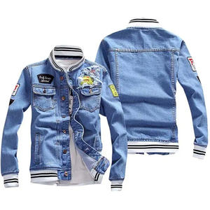 Brown Men Full Inside Fur <b>Denim</b> <b>Jackets</b> 100% Cotton For Summer - Product Image 3