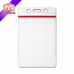 Porte-badge en plastique souple protecteur de carte d'identité avec fermeture éclair - Product Image 5