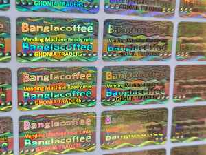 Autocollant holographique personnalisable en or avec code-barres, en PET, avec caractéristiques anti-contrefaçon, options d'impression flexographique - Product Image 2