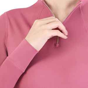 Camiseta de equitación para mujer de primera calidad con cierre de cremallera, suave, ligera y transpirable, capa base para montar a caballo - Product Image 5