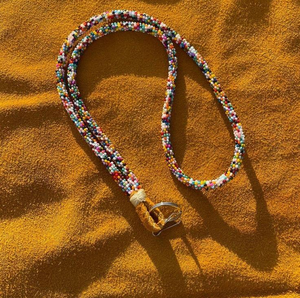 Stylish Handmade Seed Beads Beaded Lanyard 18 Inches for Office Classic Eco-Friendly Customizable with Metal <b>Hook</b> <b>Clip</b> - Product Image 6
