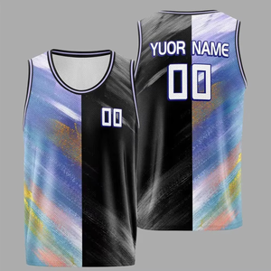 Camiseta de Baloncesto Sublimada Personalizada, Unisex, Sin Mangas, Malla 100% Poliéster, Impresión en Color Degradado, Transpirable, Absorbe la Humedad - Product Image 2