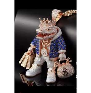 Collar con Colgante de Cabra de Plata de Ley 925 de Calidad de Exportación, Joyería con Moissanita Certificada IGI, Disponible a un Precio Competitivo - Product Image 2