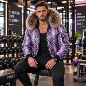 Blouson d'été pour homme en peau de python exotique, motif à carreaux, respirant, décontracté, luxe |   Veste en cuir pour homme |   Veste en cuir pour homme - Product Image 5
