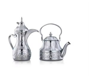 Stainless Steel <b>Arabic</b> Coffee Pot and Teapot <b>Set</b> Engraved Dallah Kettle Modern <b>Tea</b> Coffee Server Durable Home Gift - Product Image 1