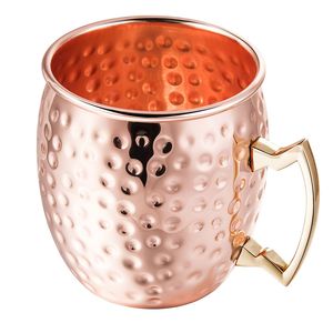 Taza Moscow Mule de Cobre Puro Martillado al por Mayor con Asa de Latón 500ml, Taza Artesanal para Bebidas, Utensilios de Bar, Proveedor de Fábrica OEM - Product Image 1
