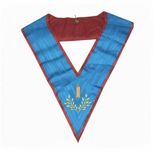Collier de Maçon de Deuxième Gardien Rite Français Lauderdale avec Perles, Fermeture Auto-agrippante en Tissu Magnétique, Design 3D Personnalisable - Product Image 3
