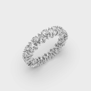 Anillo de Eternidad con Diamantes Corte Pera, Oro Sólido de 18K, Baño de Rodio, Engaste de Garras, Joyería Fina de Lujo para Mujer, Certificado GIA - Product Image 4