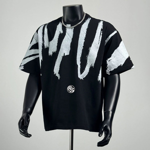 เสื้อยืดโอเวอร์ไซส์สั่งทำพิเศษ คุณภาพสูง ผ้าฝ้าย 100% เย็บสองชั้น เนื้อผ้าหนา พิมพ์ลายดิจิทัล ทรงบ็อกซี่ เสื้อยืดลำลองผู้ชาย - Product Image 1