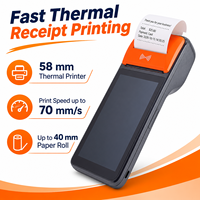 2+16G Layar Sentuh 5 Inci Android Mobile Pos Dengan Printer Mobile 58mm Mendukung Pemindai NFC