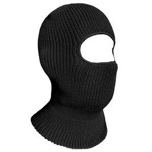 Cagoule noire en tricot à prix raisonnable, isolante thermiquement, pour sports d'hiver en extérieur, masque unisexe couvrant tout le visage - Product Image 1