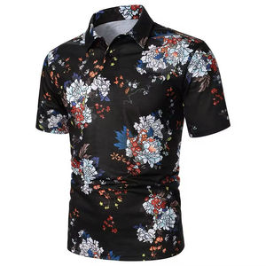 Polo à motif floral personnalisé pour homme, manches courtes, respirant, en polyester, chemise de golf décontractée imprimée, approvisionnement en gros OEM - Product Image 4
