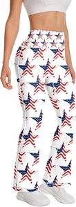 Women's High Waist Flared Yoga Pants Solid Spandex/Polyester <b>Seamless</b> Bell Bottom <b>Leggings</b> - Product Image 4