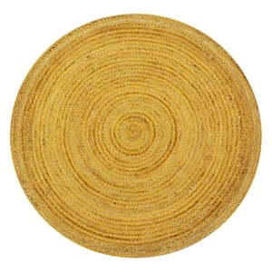 Tapis rond en jute naturel tissé à la main, couleur unie, poils moyens, antidérapant, écologique, décoration moderne pour la maison, salon et salle à manger - Product Image 5