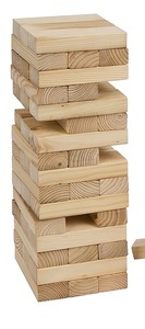 Jeu de tour de blocs en bois Jenga, blocs carrés durables, jeu de société familial amusant, 2 joueurs, défi de dextérité - Product Image 3