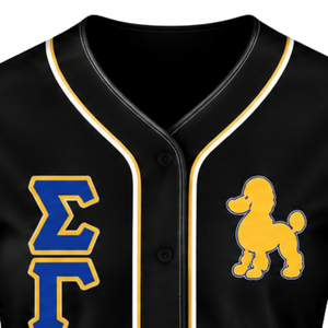 Camiseta de béisbol personalizada para mujer con letras griegas Sigma Gamma Rho, camisa deportiva con botones al frente, proveedor mayorista de ropa deportiva - Product Image 3