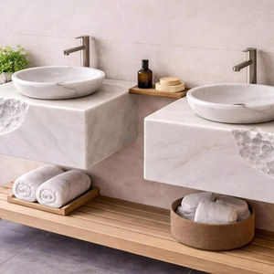 Lavabo de Mármol Tallado a Mano de Lujo Moderno - Lavabo Independiente Premium para Muebles de Baño en Hoteles, Resorts y Villas - Product Image 1