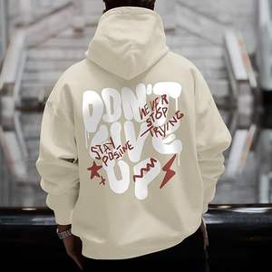 Sudadera con Capucha Vintage de Gran Tamaño, Bordada, 100% Algodón, Estilo Urbano para Hombre - Product Image 3