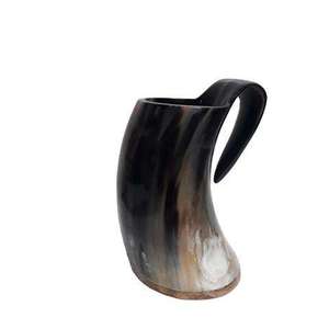 Chope à bière viking noire faite à la main en véritable corne, idéale pour la restauration et les bars, parfaite pour la rentrée scolaire - Product Image 2