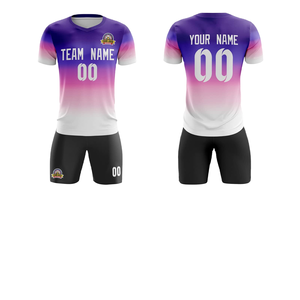 Latest Style Customized Unisex Sublimation Printed Short Sleeve Soccer Uniform Football Kits Sets in Wholesale Price with Socks - Product Image 4