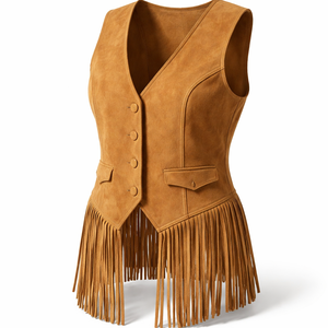 Chaleco de Gamuza Vintage Personalizado OEM para Mujer - Fabricante de Pedidos al por Mayor - Product Image 3