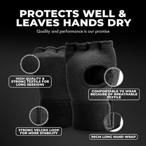 Bandages de boxe en gel personnalisés, gants intérieurs de boxe unisexes, longs sangles de poignet rembourrées, protection des poings sous les mitaines - Product Image 4