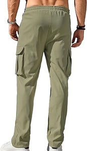 Customized <b>Men</b> Casual Hiking <b>Cargo</b> Pants Waterproof Quick Dry <b>Lightweight</b> Travel <b>Trousers</b> <b>Cargo</b> Pants With Drawstring Closure - Product Image 4