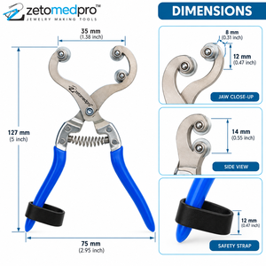 Pince de réglage de précision en acier inoxydable avec poignée en PVC pour la fabrication de bijoux, 5 pouces, ZetomedPro - Product Image 4