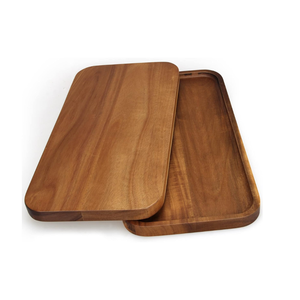 Plateaux de service rectangulaires en bois d'acacia naturel pour la restauration, les fêtes, les restaurants et la cuisine. - Product Image 2