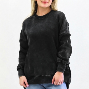 Sudadera Clásica para Mujer con Lavado Ácido, Ropa Casual de Alta Calidad con Servicio OEM, Fabricación Directa de Fábrica - Product Image 5