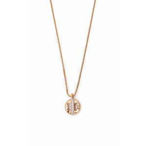 Fashion 18CTW Rose Gold Lucky Clover <b>Statement</b> <b>Necklace</b> for Women Minimalist Disc Charm Diamond Accent Link Chain - Product Image 1