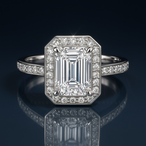 925 <b>Silver</b> Premium Design 14k Rose Gold Engagement <b>Ring</b> Classic Proposal <b>Ring</b> With <b>Emerald</b> Cut Moissanite Diamond Wedding <b>Ring</b> - Product Image 3