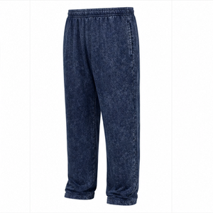 Pantalon en coton délavé à l'acide, coupe ample, style vintage, jogger décontracté unisexe, streetwear, vente en gros, fabricant de vêtements - Product Image 1