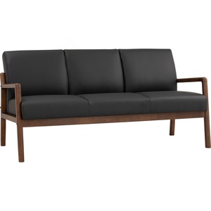 Modern Three Seater <b>Sofa</b> Solid <b>Wood</b> <b>Frame</b> Comfortable Triple Seater Lounge Chair for Contemporary Apartment and Home Living Room - Product Image 1