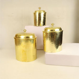Prime Quality Stainless Steel Hammered Canister Set With Lids Silver Metal <b>Kitchen</b> <b>Storage</b> Containers For Flour Sugar Coffee - Product Image 6