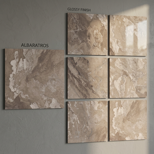 Carreaux de porcelaine pleine masse Antico Peach Luminous, aspect marbre, design premium, 80x80cm, aspect brique, antidérapants, adhésifs, pour salle de bain et extérieur - Product Image 3