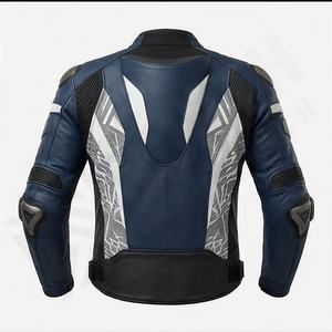 Blouson de moto stylé en cuir personnalisé pour la course, la protection et le tourisme, couleur sur mesure - Product Image 2