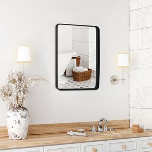 Specchio da Bagno Rettangolare a Parete con Cornice in Acciaio Solido, Luce LED con Sensore Touch e Opzione Ingrandimento - Product Image 3